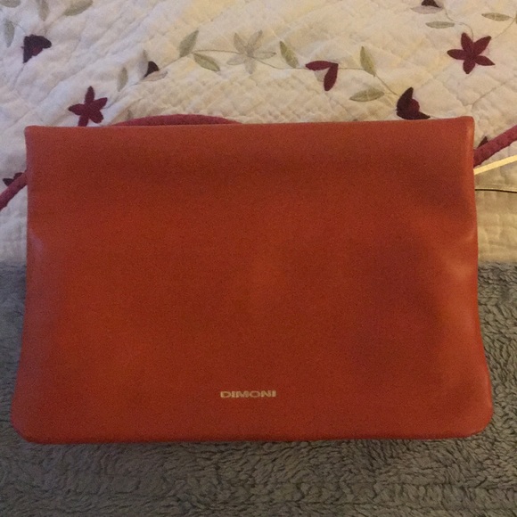 Orange brown Leather Clutch - Picture 3 of 6